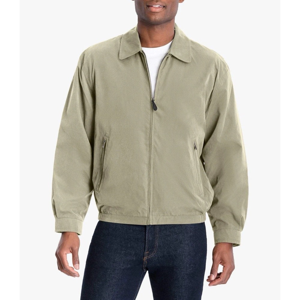 NWT London Fog Men's‎ Auburn Light Weight Zip Front Golf Jacket Beige Cement XL